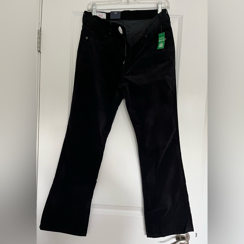 NWT Gap Mid Rise Black Velvet Baby Boot pants